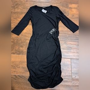 Express black midi dress with ruching on the sides Sz small NWT